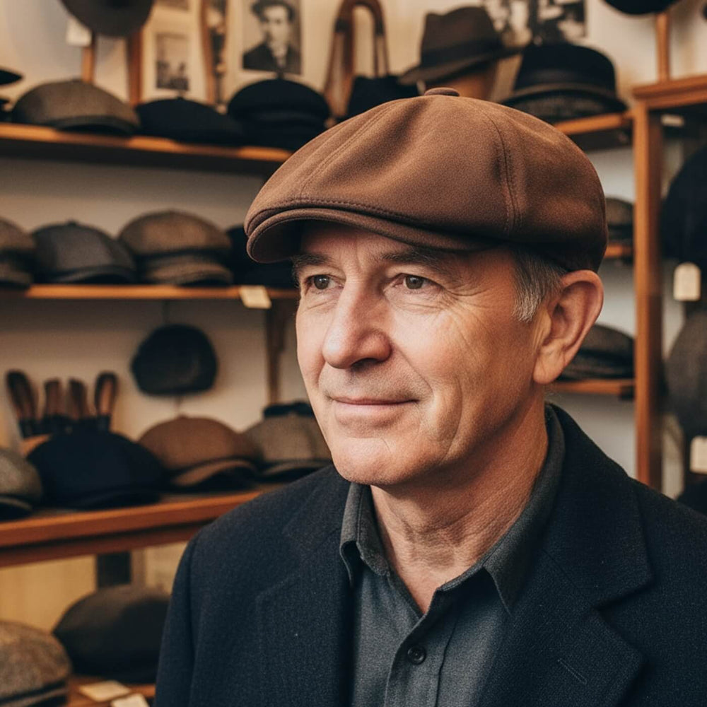 FITZGERALD | Suede Newsboy Cap