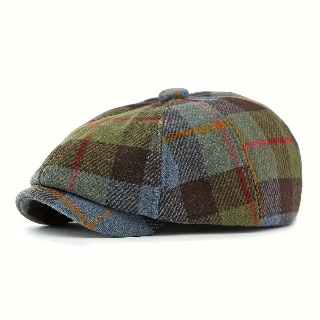 CASEY | Plaid Wool-Blend Newsboy Cap