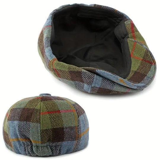 CASEY | Plaid Wool-Blend Newsboy Cap