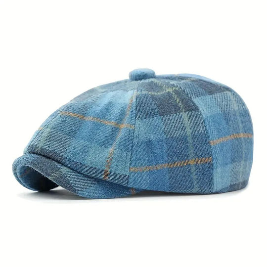 CASEY | Plaid Wool-Blend Newsboy Cap