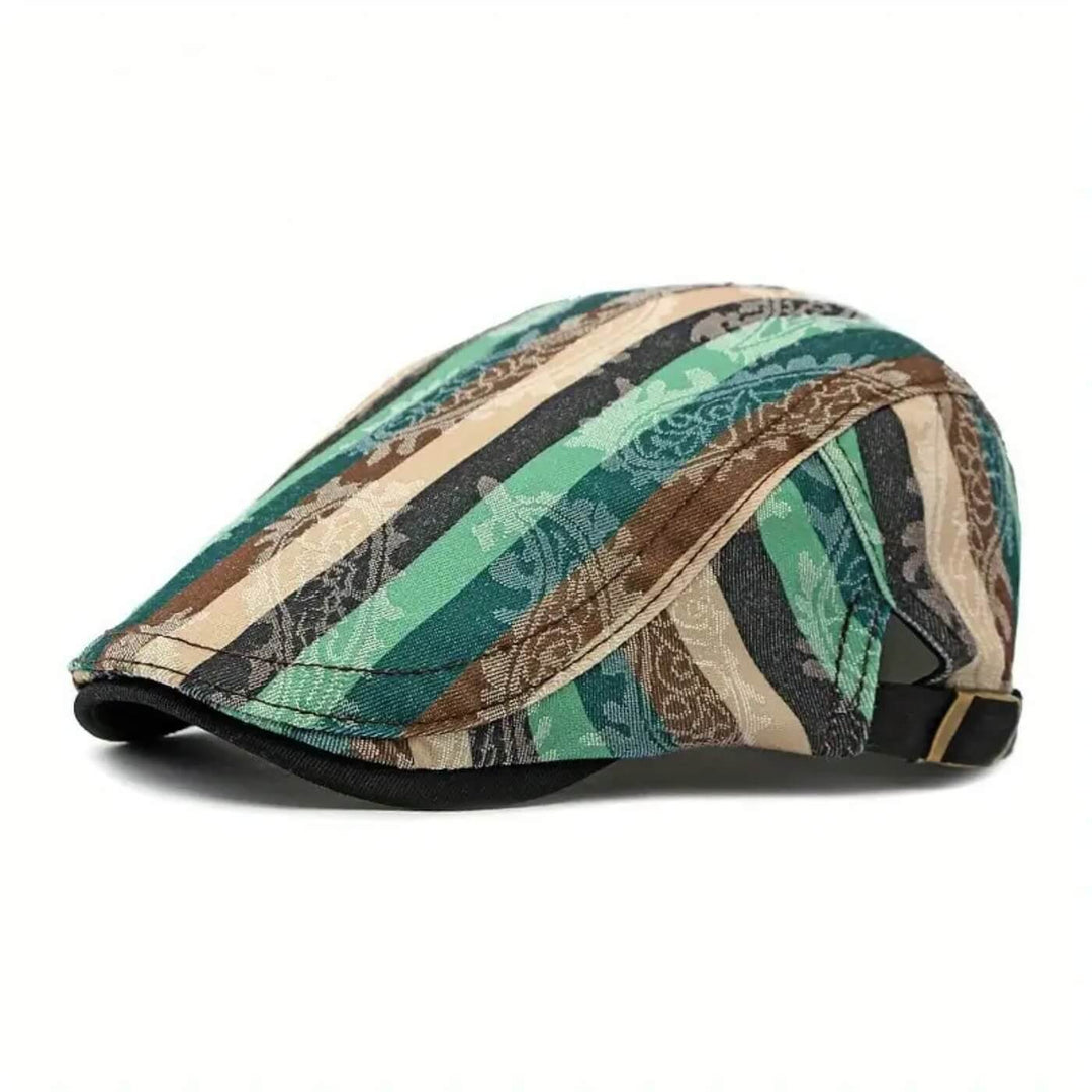 FALLON | Striped Flat Cap