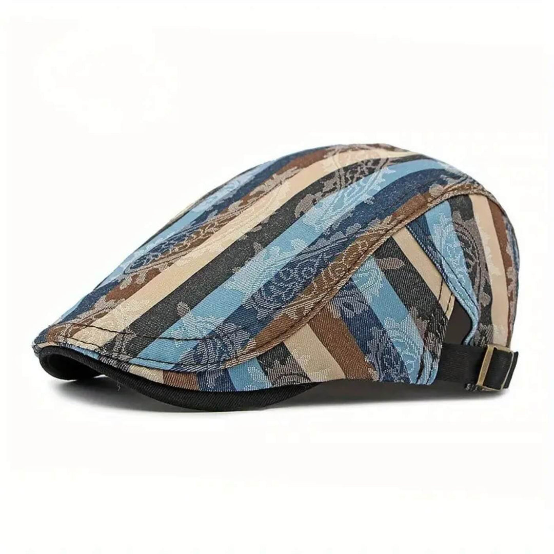 FALLON | Striped Flat Cap