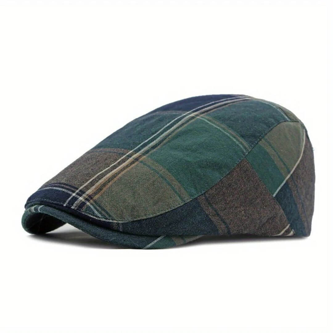 MALONE | Plaid Cotton Flat Cap