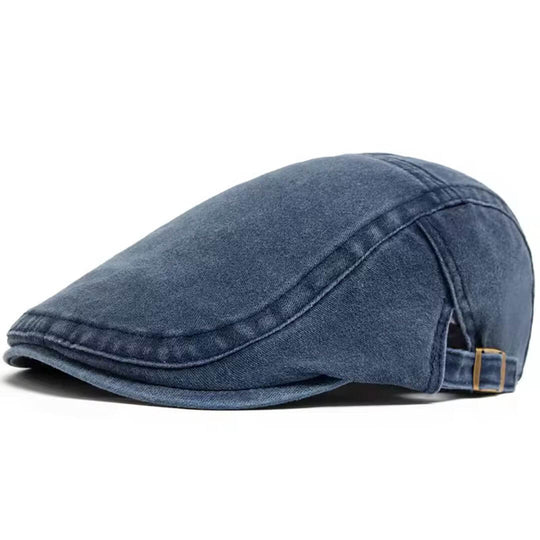 BRADY | Washed Denim Flat Cap