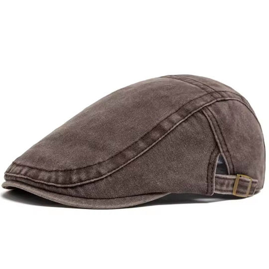 BRADY | Washed Denim Flat Cap