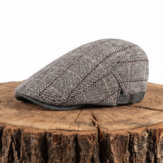 FARRELL | Herringbone Cotton Knitted Flat Cap