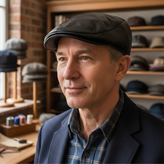 FINLEY | Leather Flat Cap