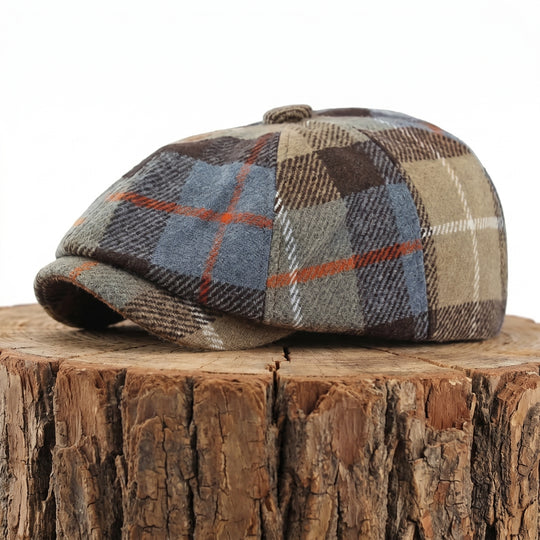 CASEY | Plaid Wool-Blend Newsboy Cap