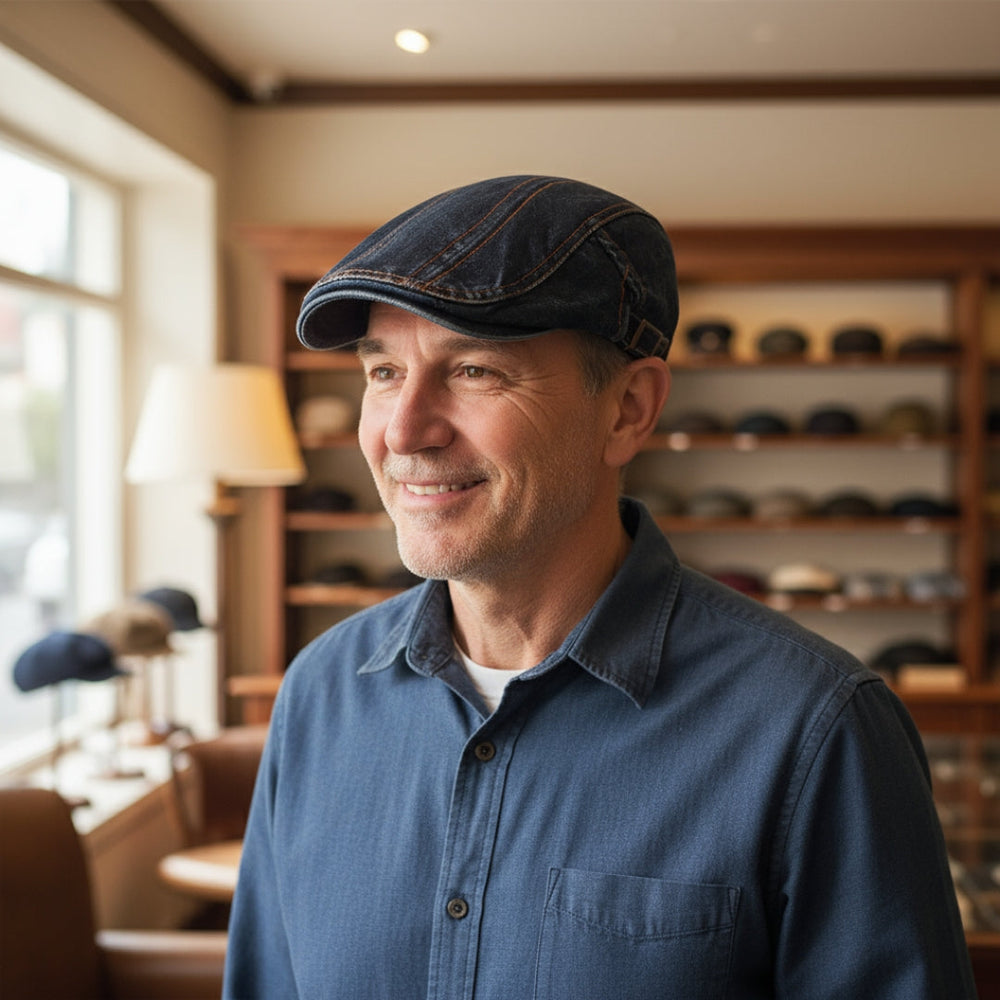 HANLON | Denim Flat Cap