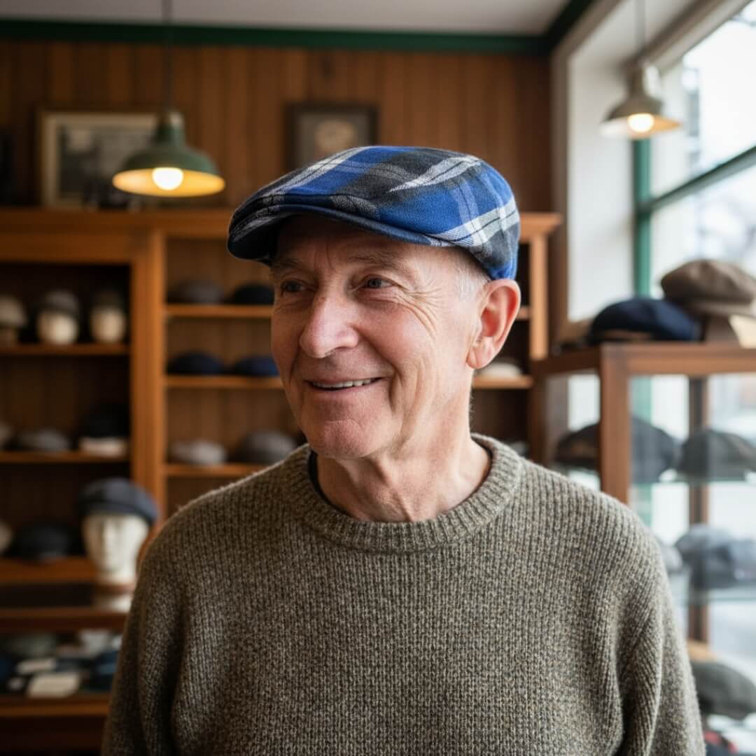 WARD | Plaid Cotton Flat Cap