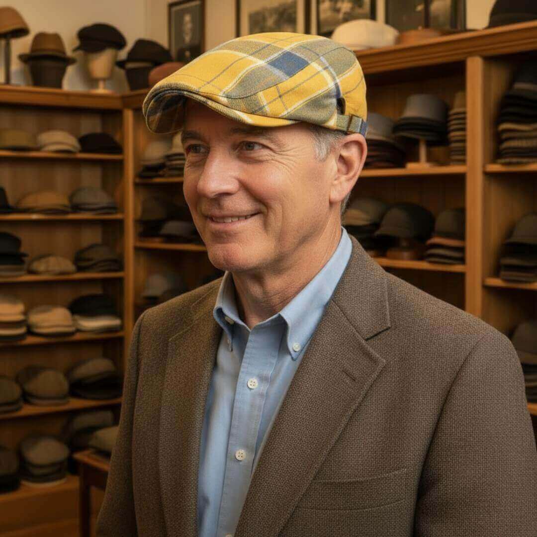 HENNESSY | Plaid Cotton Flat Cap