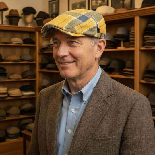 HENNESSY | Plaid Cotton Flat Cap