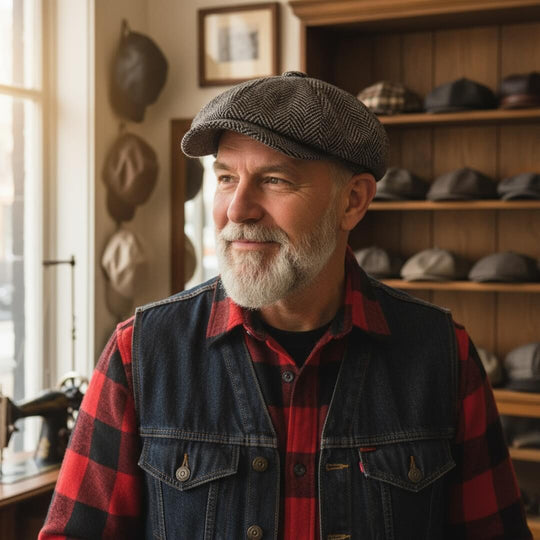 RILEY | Herringbone Wool Blend Cap