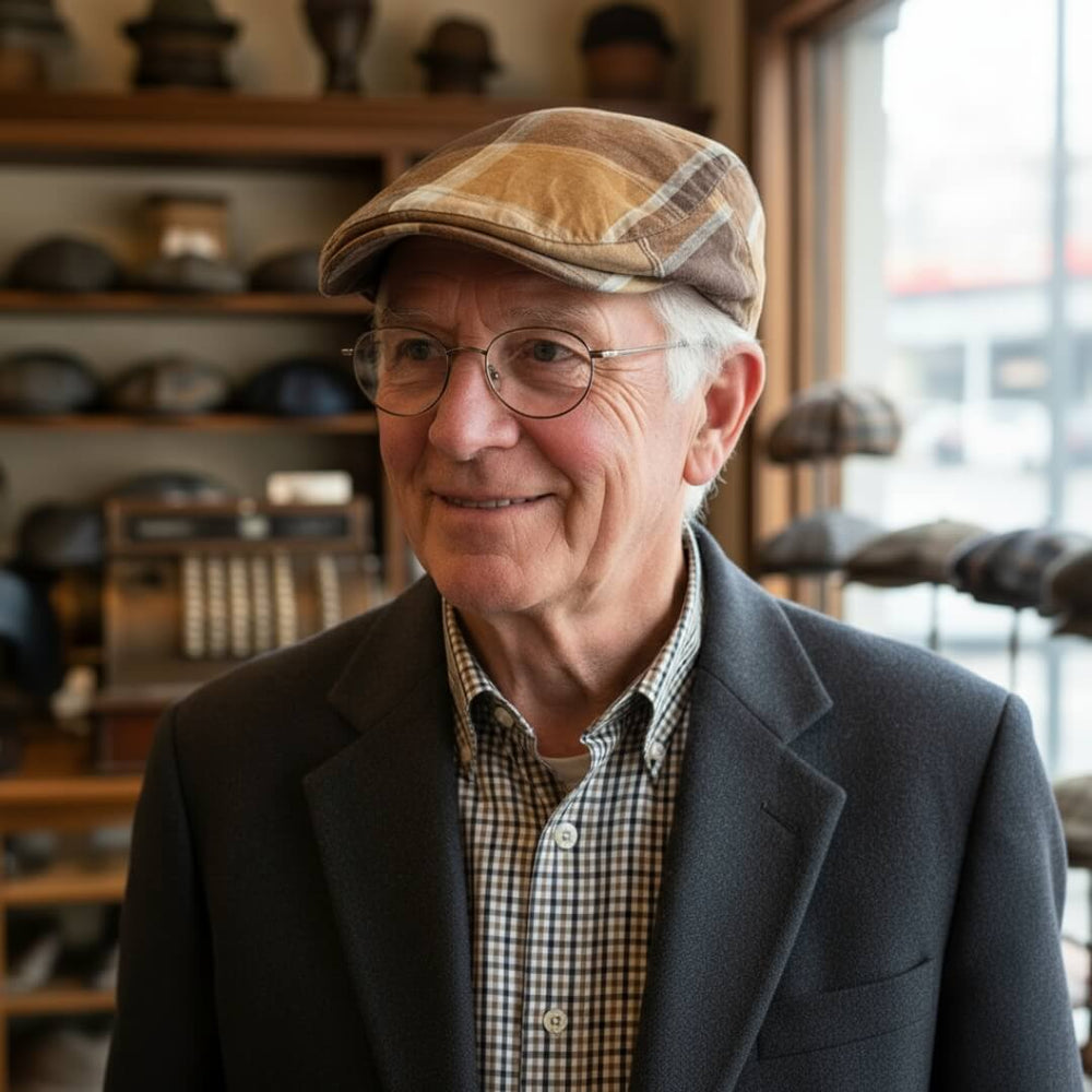 MALONE | Plaid Cotton Flat Cap