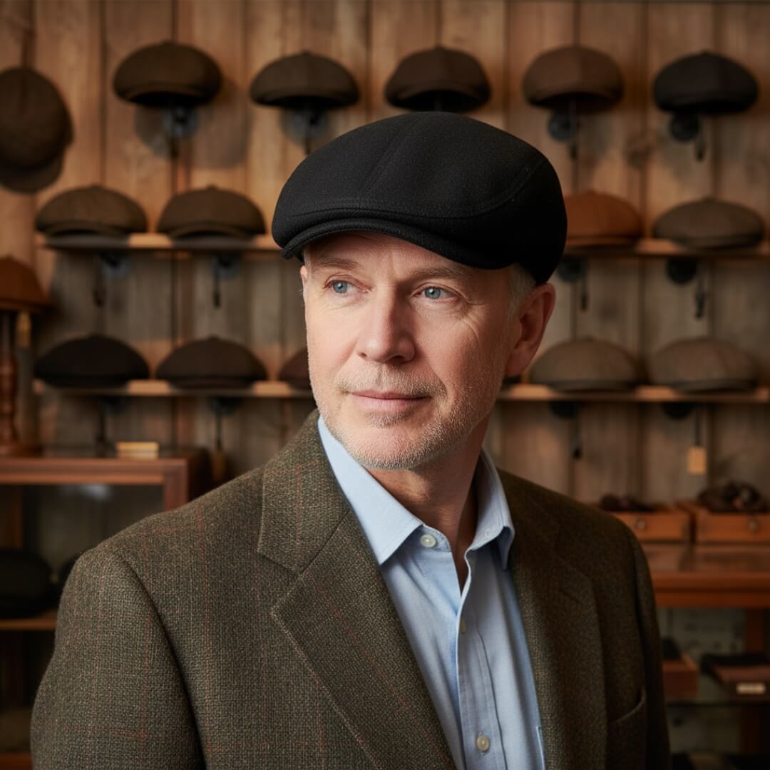 REGAN | Wool Blend Flat Cap