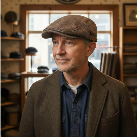 SULLIVAN | Wool Herringbone Flat Cap
