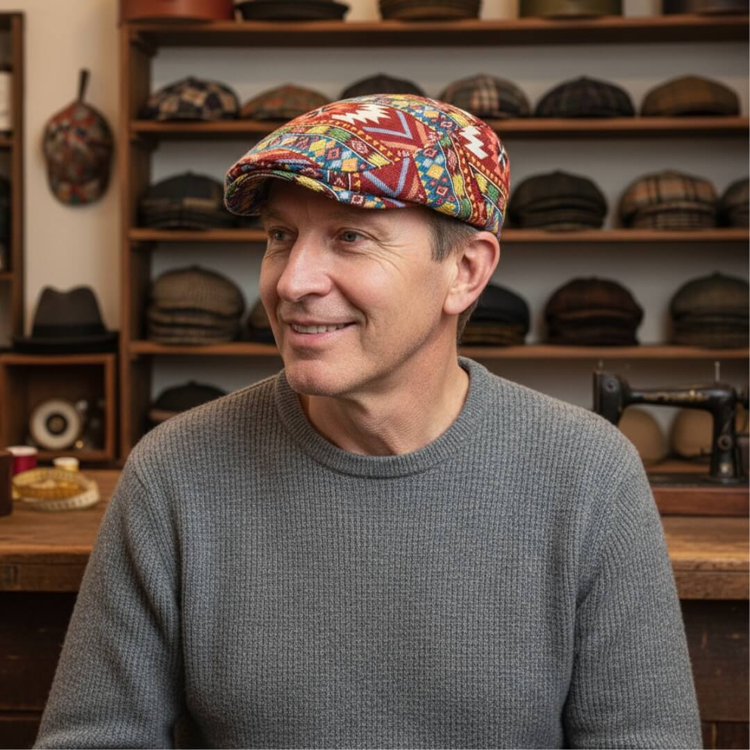 QUINN | Patterned Flat Cap