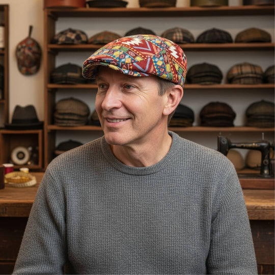 QUINN | Patterned Flat Cap