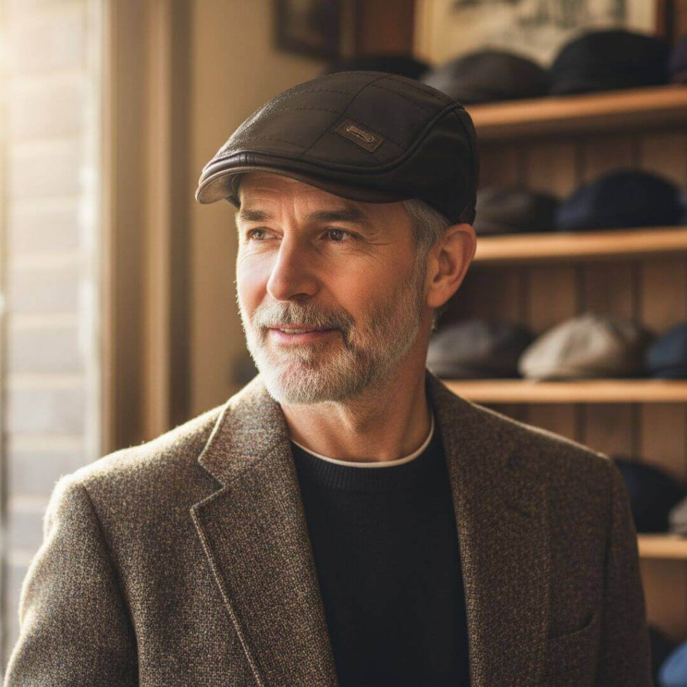 BURKE | Vegan Leather Flat Cap