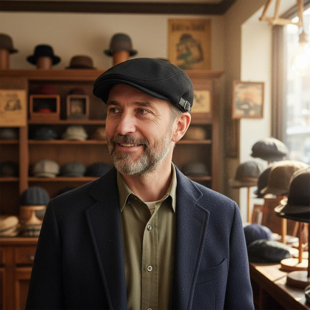 SHERIDAN | Wool-Blend Flat Cap
