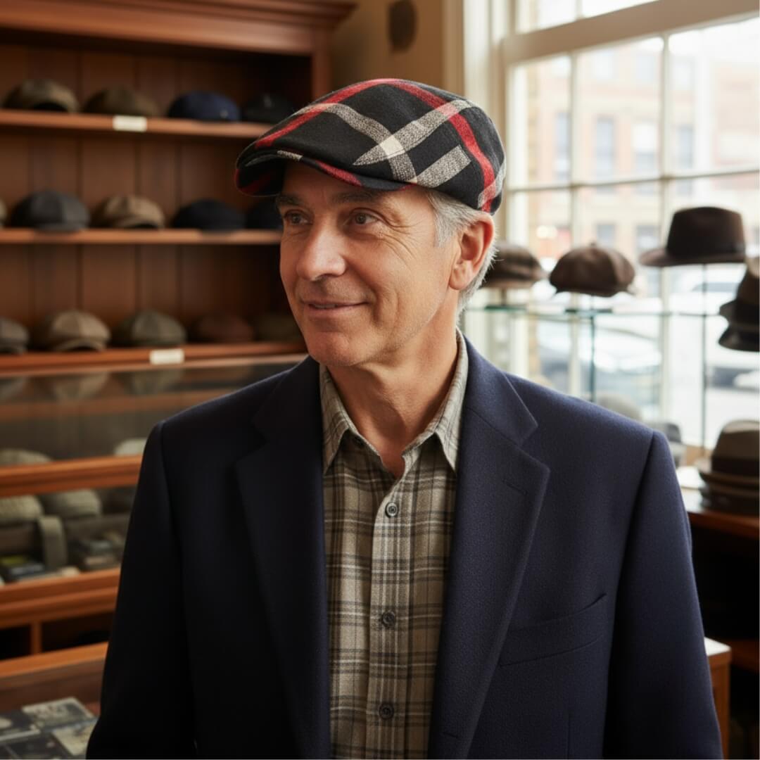 CORRIGAN | Cotton Plaid Flat Cap