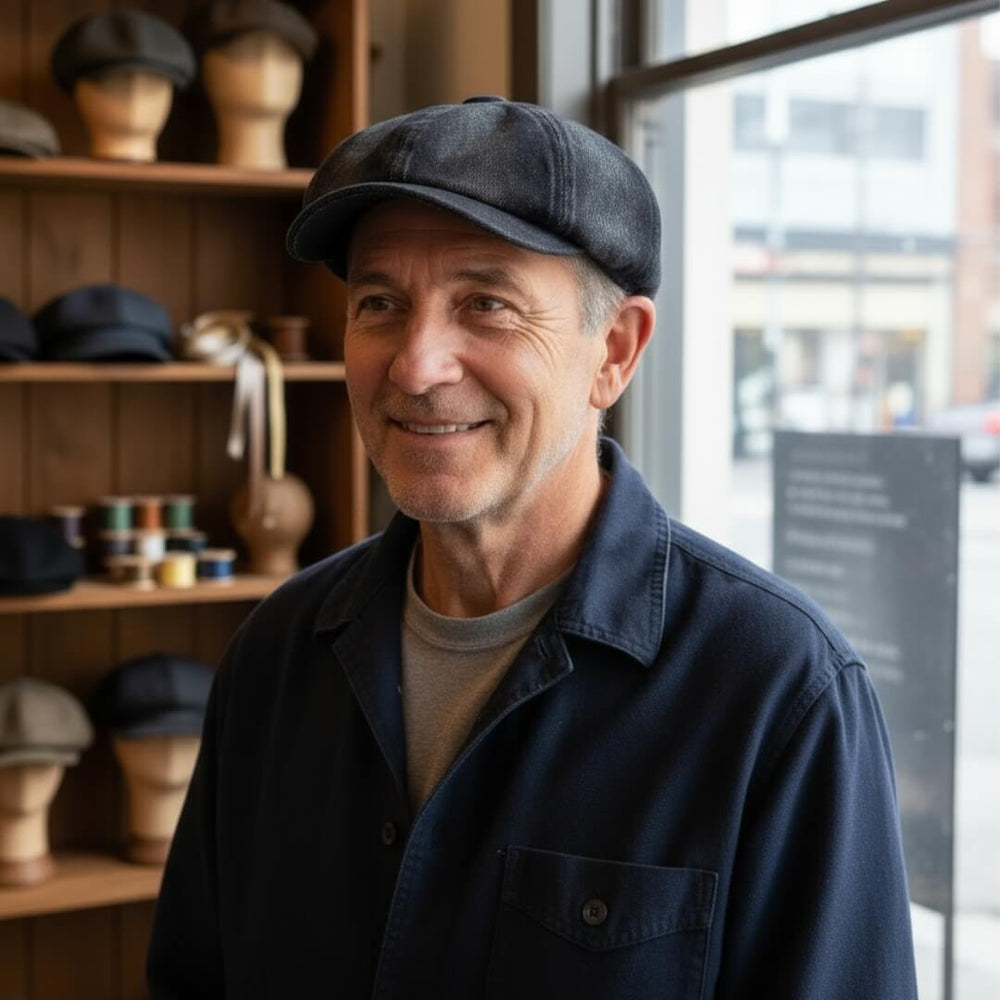 MCCARTHY | Denim Newsboy Cap