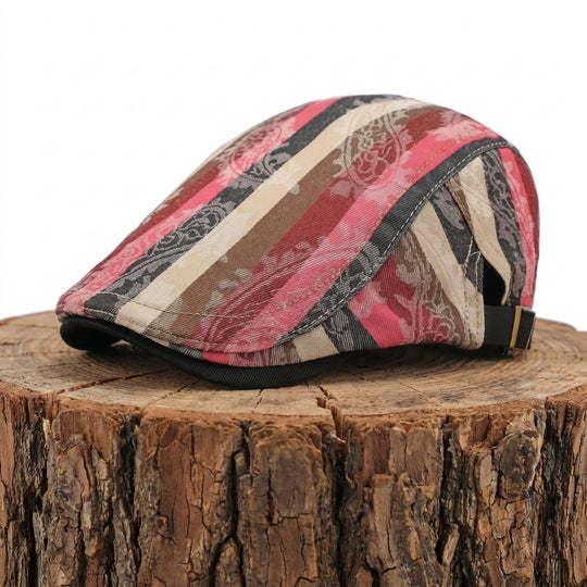FALLON | Striped Flat Cap