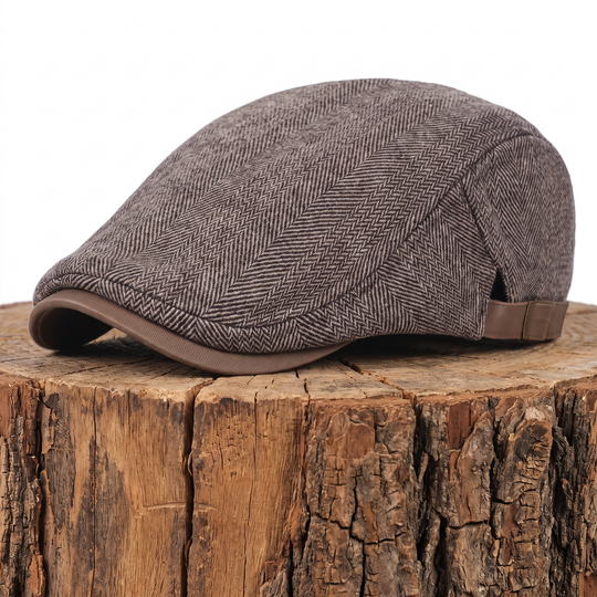 SULLIVAN | Wool Herringbone Flat Cap